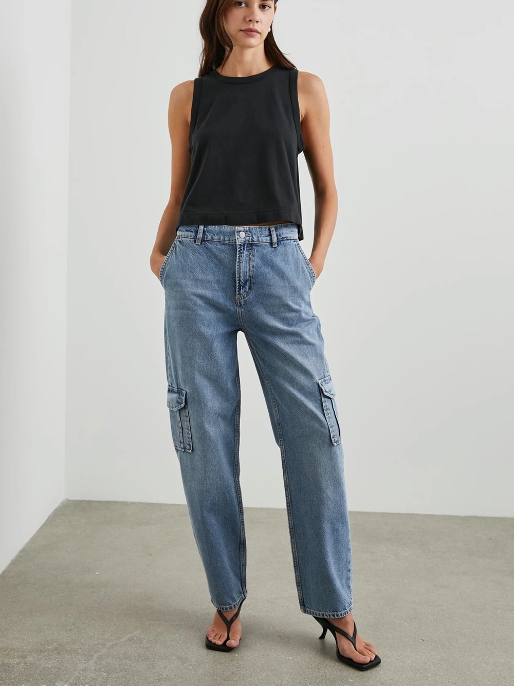Rails Speedway Cargo Relaxed Boyfriend Light Wash Denim Jeans